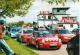 Cars lined up for the special rally stage